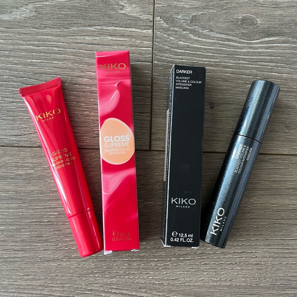 NWT Kiko Milano Black Mascara and Gloss Supreme All Over Glossifier